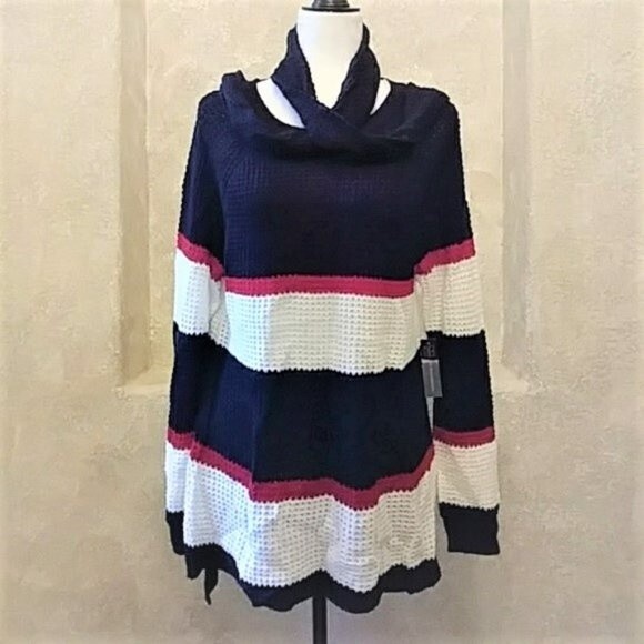 Oversized Tunic Sweater with Scarf Sz XXL  … - Picture 1 of 8
